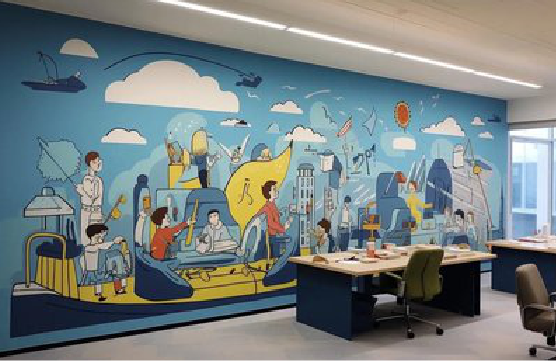 宁德办公室墙绘的特点。
