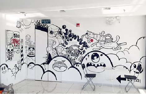 宁德手绘墙并非传统涂鸦。